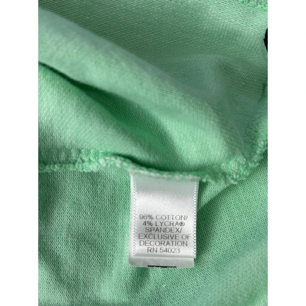 Banana Republic Mens XL Green Striped Polo Shirt Elephant Logo Short Sleeve